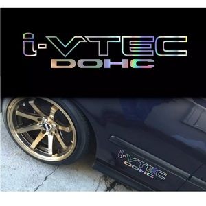 I-vtec dohc honda holographic oil slick chome windshield sticker JDM mugen decal